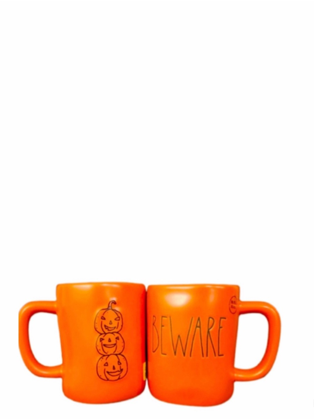 NEW Rae Dunn Beware Halloween Pumpkin Orange Mug 🎃